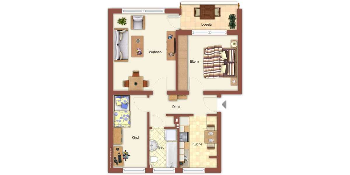 Etagenwohnung Mönchengladbach Rheindahlen - 3 Zimmer, 63 m&sup2;, 699&euro; | Angebot:27427027